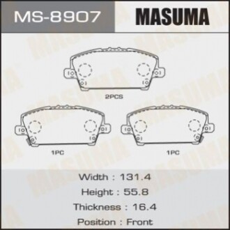 Колодки дискові MASUMA  CIVIC/ CIVIC HYBRID front   (1/12) MS8907