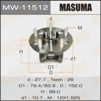 Маточина колеса (MW-11512) MASUMA MW11512