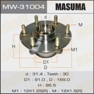 Ступица колеса передн MITSUBISHI PAJERO / V87W, V97W (MW31004) MASUMA