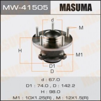 Ступица колеса задн MAZDA 3, AXELA / BK5P  08- (MW-41505) MASUMA MW41505