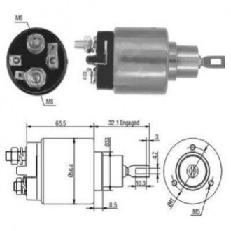 Реле стартера втягуюче VW T4 1.8/2.0 90-03 (12V) 46002