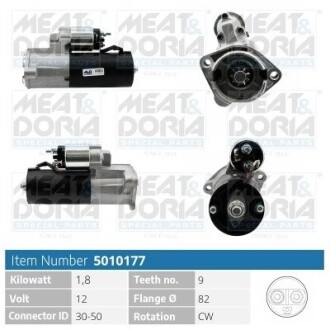 MEATDORIA AUDI Стартер A4 B6 (8E2) 1.9 TDI 00-04, VW PASSAT B5.5 (3B3) 1.9 TDI 00-05 5010177