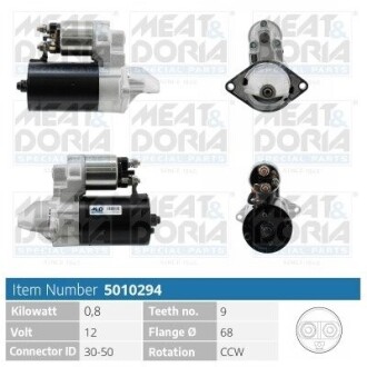 MEATDORIA OPEL стартер ASCONA B,C, KADETT E 5010294