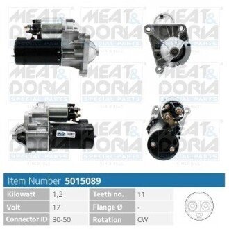 MEATDORIA RENAULT Стартер Trafic 1.9D -01, Kango 1.9D 97- 5015089