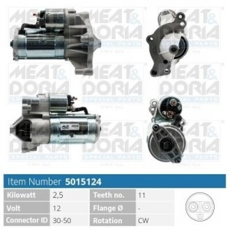 MEATDORIA CITROEN Стартер C-CROSSER 2.2 HDi 07-, C4 GRAND PICASSO I 2.0 06-, C5 II 2.2 06-, MITSUBISHI, PEUGEOT 5015124