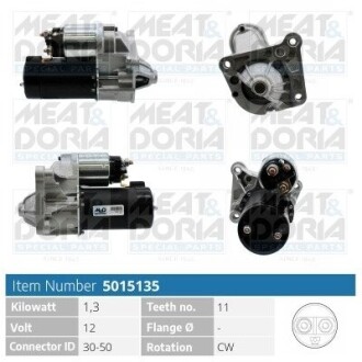 MEATDORIA RENAULT Стартер LAGUNA II (BG0/1_) 1.9 dCi (BG08, BG0G) 01-07 5015135