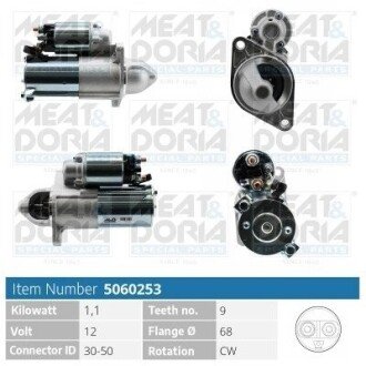 MEATDORIA OPEL Стартер Astra H, Insignia A 5060253