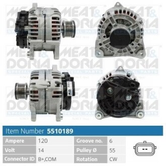 MEATDORIA RENAULT Генератор CLIO III (BR0/1, CR0/1) 1.5 dCi 05-10 5510189