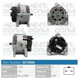 MEATDORIA RENAULT Генератор CLIO II 1.5 dCi 03-05, DACIA, NISSAN 5515084