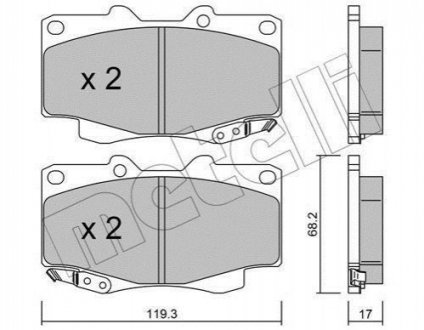 Дисковые тормозные колодки (передние) Metelli 22-0129-1 (фото 1)
