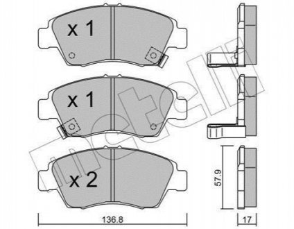 Дисковые тормозные колодки (передние) Metelli 22-0175-0 (фото 1)