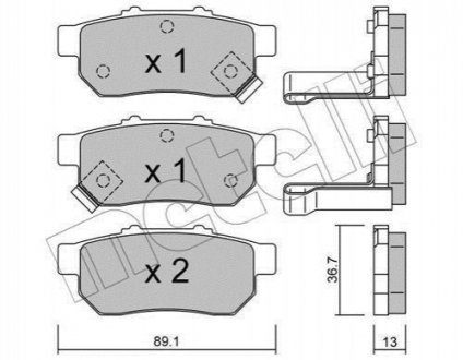 Тормозные колодки (задние) Metelli 22-0176-1 (фото 1)