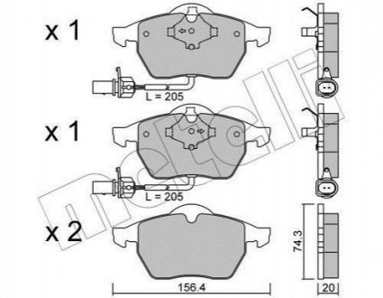 Тормозные колодки (передние) Metelli 22-0181-3 (фото 1)