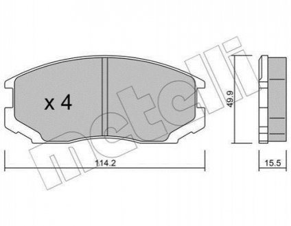 Гальмівні колодки, дискове гальмо (набір) Metelli 2202210 (фото 1)