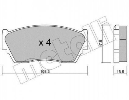 Дисковые тормозные колодки (передние) Metelli 22-0246-0 (фото 1)