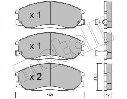 Дисковые тормозные колодки (передние) Metelli 22-0364-0 (фото 1)