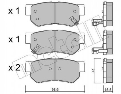 Гальмівні колодки (задні) Metelli 22-0365-0 (фото 1)