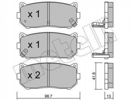 Дискові гальмівні колодки (задні) Metelli 22-0372-0 (фото 1)