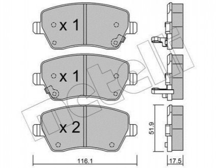 Комплект тормозных колодок Metelli 22-0485-2 (фото 1)