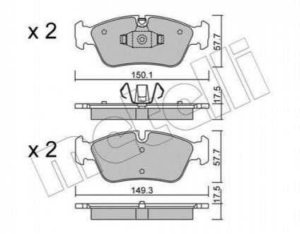 Дисковые тормозные колодки (передние) Metelli 22-0640-0 (фото 1)