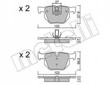Гальмівні колодки (задні) Metelli 22-0644-0 (фото 1)