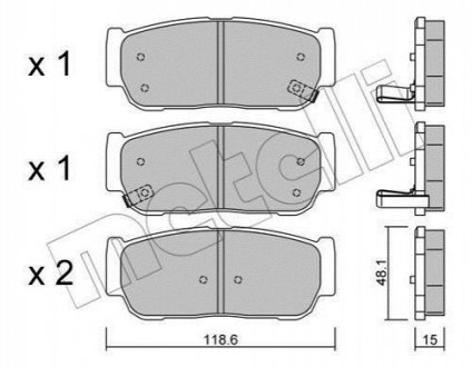 Дискові гальмівні колодки (задні) Metelli 22-0727-0 (фото 1)