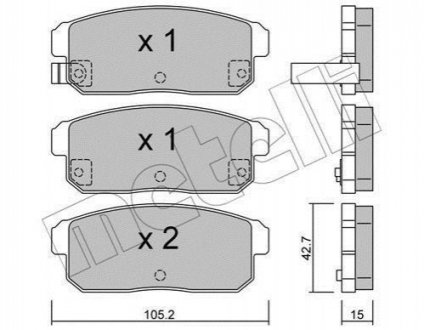 Дисковые тормозные колодки (задние) Metelli 22-0733-0 (фото 1)