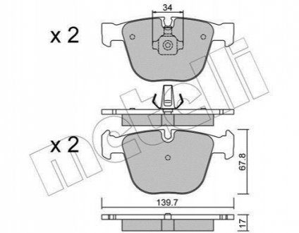 Гальмівні колодки (задні) Metelli 22-0773-0 (фото 1)
