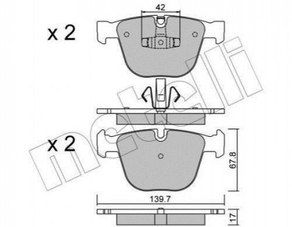 Комплект гальмівних колодок Metelli 22-0773-6 (фото 1)