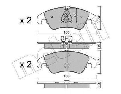 Комплект гальмівних колодок (дискових) Metelli 22-0775-4 (фото 1)