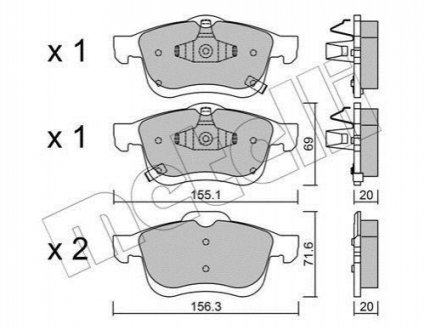 Комплект гальмівних колодок (дискових) Metelli 22-0824-2 (фото 1)