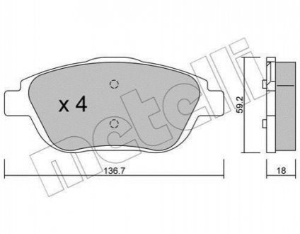 Дисковые тормозные колодки (передние) Metelli 22-0852-0 (фото 1)