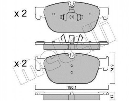 Дисковые тормозные колодки (передние) Metelli 22-0854-0 (фото 1)