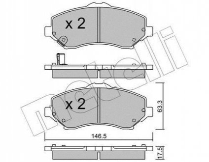 Гальмівні колодки (передні) Metelli 22-0862-0 (фото 1)