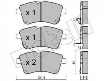 Дисковые тормозные колодки (передние) Metelli 22-0913-0 (фото 1)