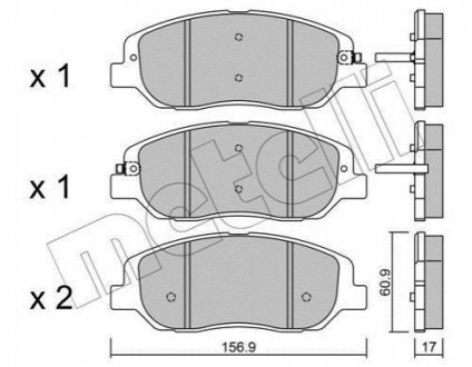 Комплект гальмівних колодок (дискових) Metelli 22-1031-0 (фото 1)