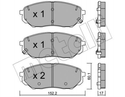 Тормозные колодки Metelli 22-1096-0 (фото 1)