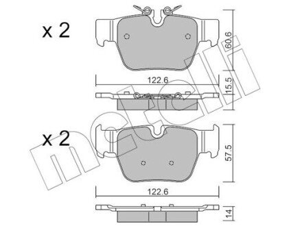 Комплект гальмівних колодок задній Metelli 2212670 (фото 1)