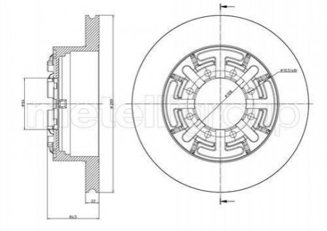 Тормозной диск (задний) Metelli 23-0477 (фото 1)