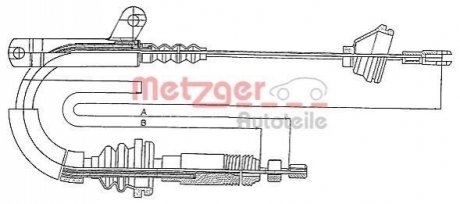 Трос ручного гальма METZGER 10817 (фото 1)