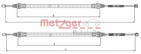 Трос ручного гальма METZGER 109336 (фото 1)