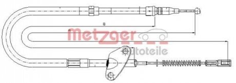 Трос ручного гальма METZGER 109872 (фото 1)