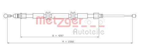 Трос стояночного тормоза R KANGOO 08- LH=RH 116686