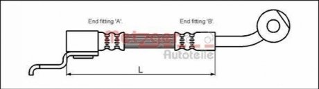 Шланг гальмівний METZGER 4113522 (фото 1)