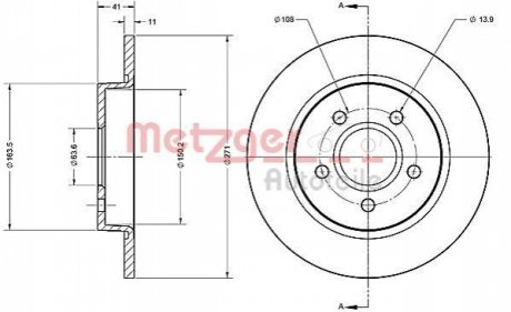 Диск тормозной (задний) Ford Focus III 10- (271x11) 6110566