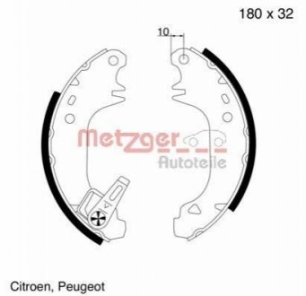 Гальмівні колодки (набір) METZGER MG508 (фото 1)