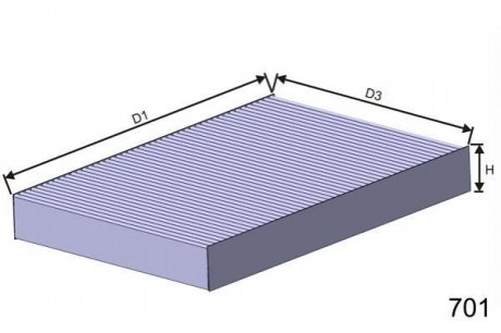 Вугільний фільтр салону MISFAT HB101C (фото 1)