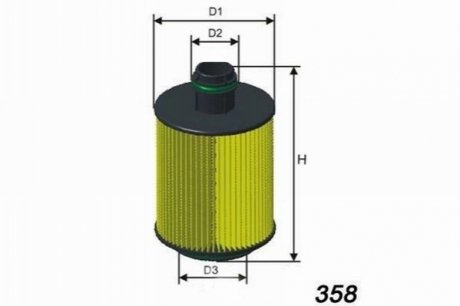 Фільтр масла Fiat Doblo 1,3D 10-/Bravo 1.6D Multijet 08-/Citroen Nemo 10- MISFAT L061 (фото 1)