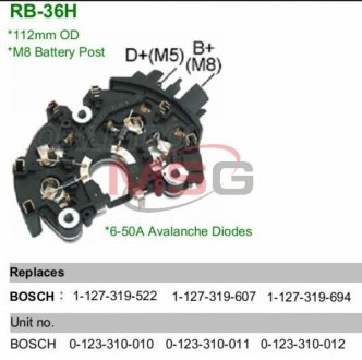 Выпрямитель диодный MOBILETRON RB36H (фото 1)