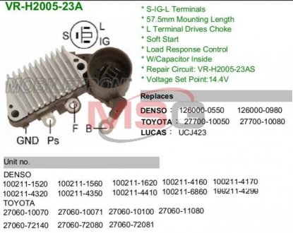 Реле регулятор генератора VRH200523A
